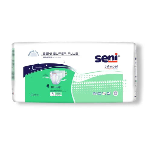 Seni Super Plus Adult Briefs with Tabs, Regular Size, Heavy Absorbency (Case of 75) by Pasteur Pharmacy