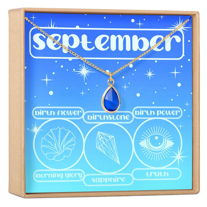 September Birthday Gemstone Necklace by Dear Ava