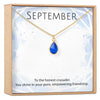 September Birthstone / Sapphire Crystal Charm Necklace