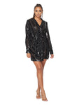 Sequin & Nylon Blazer Dress