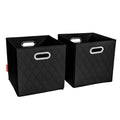 Set of 2: 11-13" Foldable Diamond Patterned Faux Leather Storage Cube Bins by DailySale