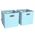 Set of 2: 11-13" Foldable Diamond Patterned Faux Leather Storage Cube Bins by DailySale