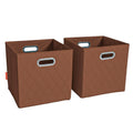 Set of 2: 11-13" Foldable Diamond Patterned Faux Leather Storage Cube Bins by DailySale