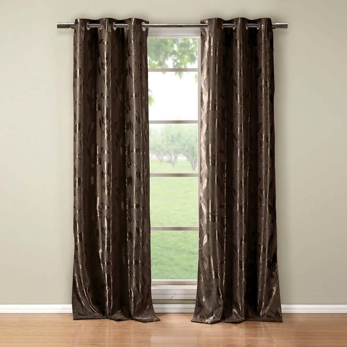 Set of 2: Floral Blackout Grommet Window Curtain Pair Panel by DailySale