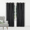 Set of 2: Geometric Print Blackout Grommet Curtain Pair Panel