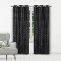 Set of 2: Geometric Print Blackout Grommet Curtain Pair Panel by DailySale