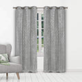 Set of 2: Geometric Print Blackout Grommet Curtain Pair Panel by DailySale