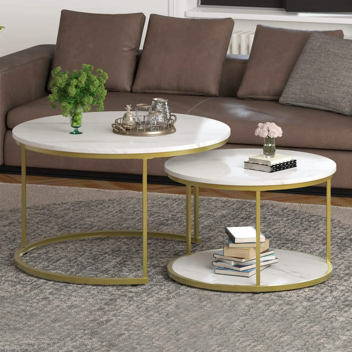 Set of 2: Modern Nesting Side Coffee Tables by DailySale