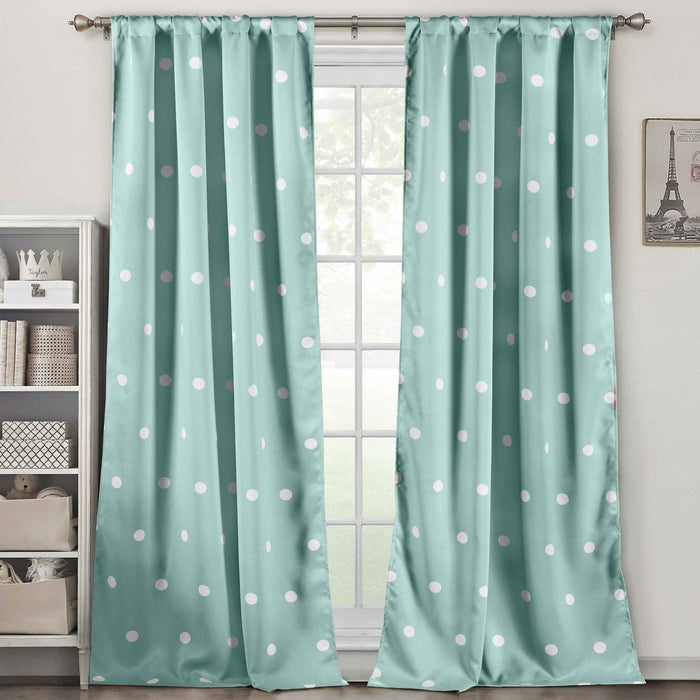Set of 2: Polka Dots Blackout Window Curtain Pair Panel by DailySale
