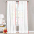 Set of 2: Pompom Semi-Sheer Window Curtain Pair Panel by DailySale