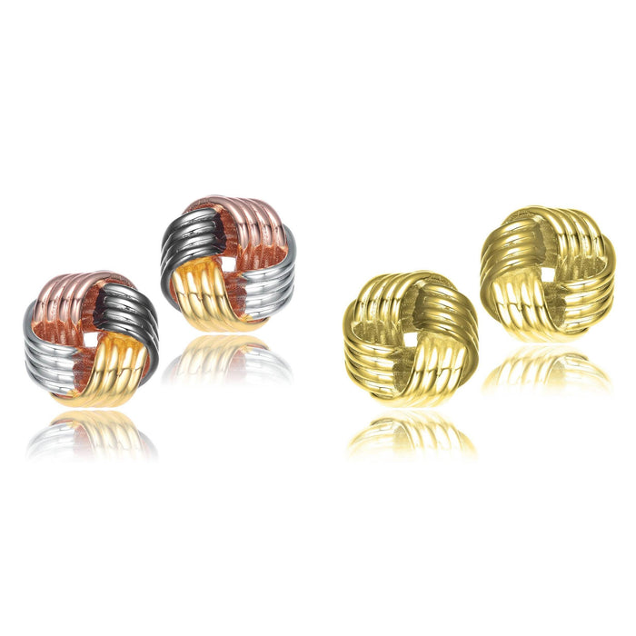 Set of 2: Twisted Button Stud Earrings by DailySale
