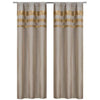 Set of 2: Velvet Metallic Stripe Border Blackout Window Curtain Pair Panel