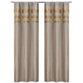 Set of 2: Velvet Metallic Stripe Border Blackout Window Curtain Pair Panel by DailySale