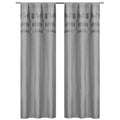 Set of 2: Velvet Metallic Stripe Border Blackout Window Curtain Pair Panel by DailySale