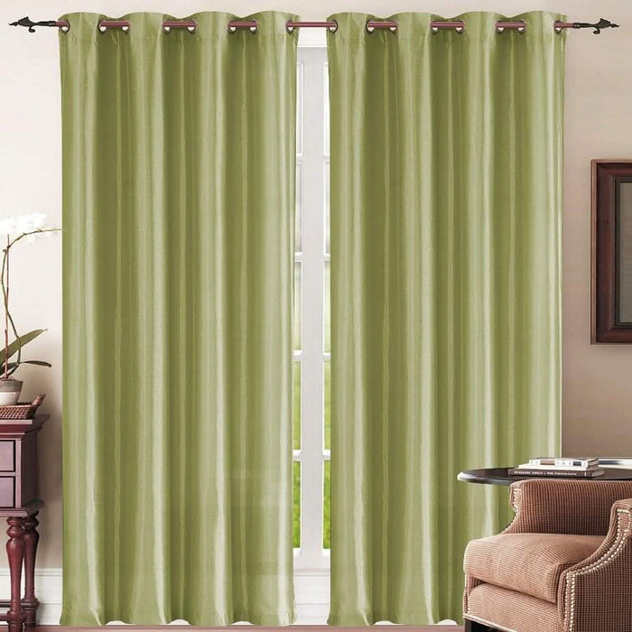Set of 3: Grommet Curtain Panels - Sage by DailySale