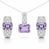 Natural Amethyst Sterling Silver Jewelry Set