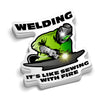 Sewing With Fire - Hard Hat Decal