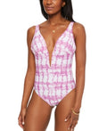 Bar III Summer Plunge Deep V-Neckline One Piece Bathing Suit by Vanessa Jane