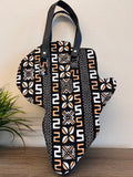 Shadia Kente African Map Hand Bag by Duma Mbili LLC