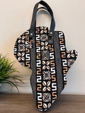 Shadia Kente African Map Hand Bag by Duma Mbili LLC