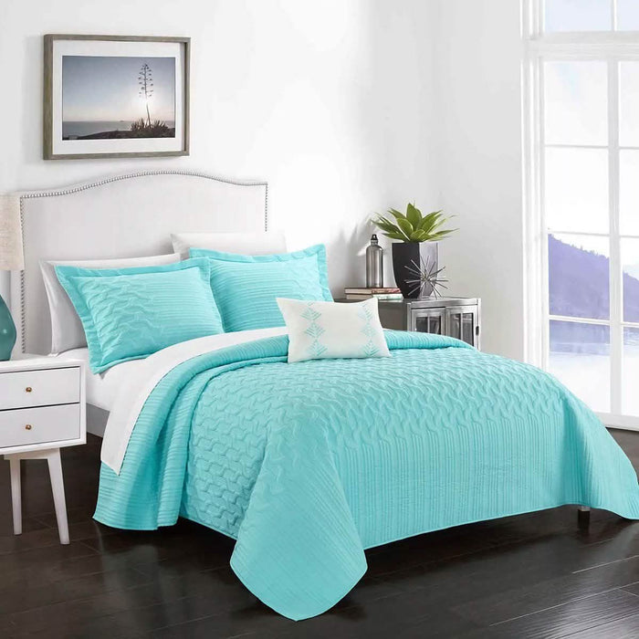 Shaly Quilt Cover Set Interlaced Vine Pattern Quilted Bed by DailySale