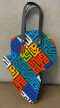 Shamsa Kente African Map Hand Bag by Duma Mbili LLC