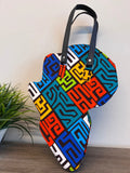 Shamsa Kente African Map Hand Bag by Duma Mbili LLC