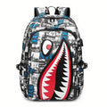 Patterned Shark Nylon Student Backpack by DailySale