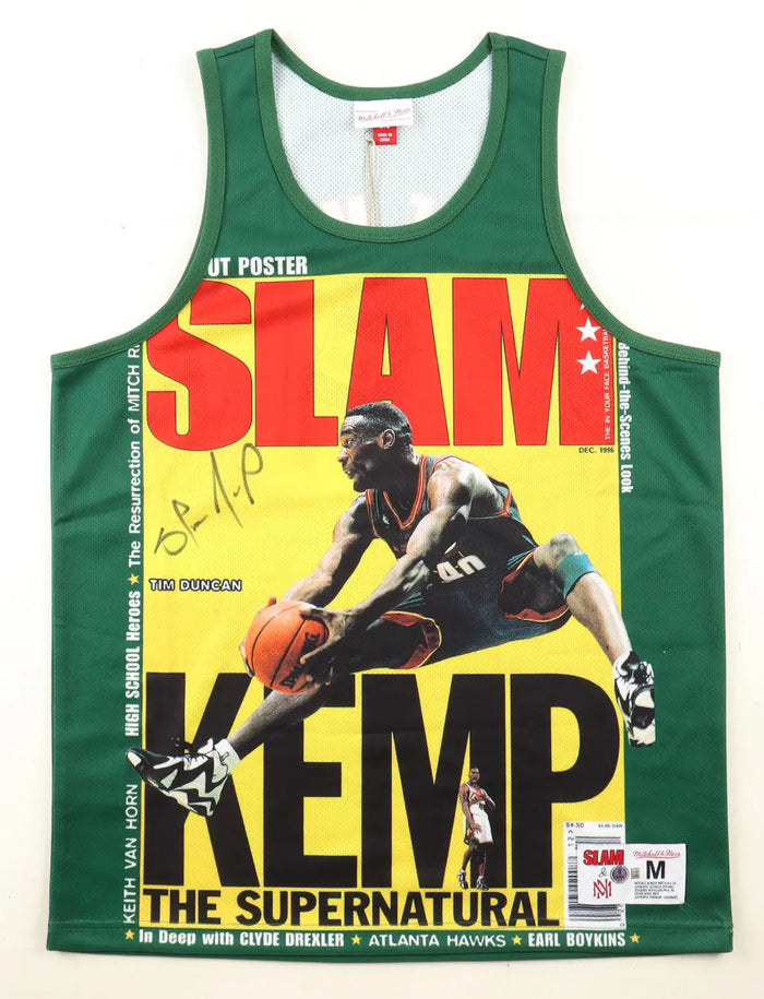 Shawn Kemp Signed SuperSonics Mitchell & Ness Authentic Jersey (Beckett) Beckett Witnessed by Price Is Right Miami