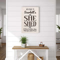 She Shed Sign by Tailored Canvases