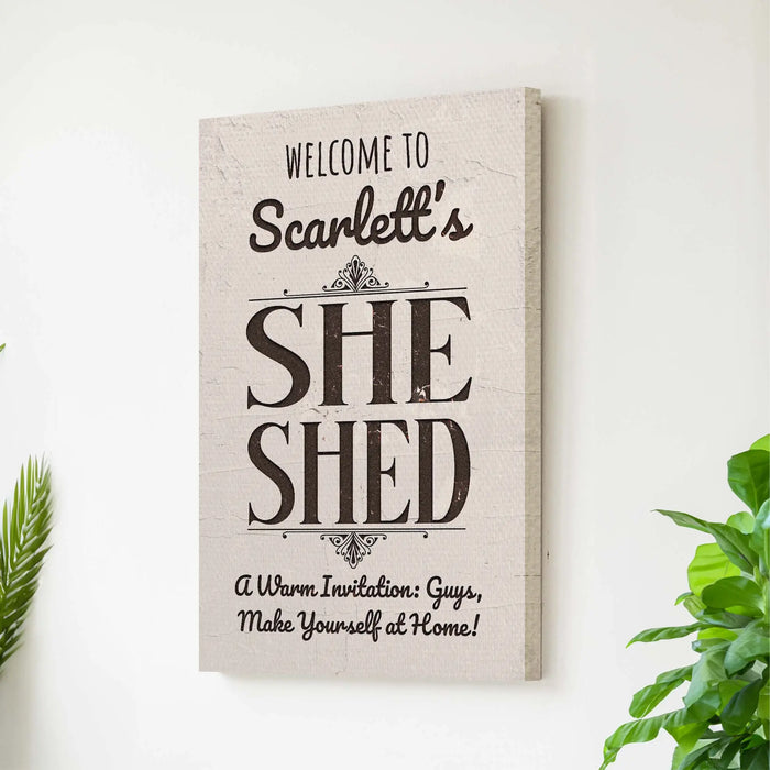 She Shed Sign by Tailored Canvases