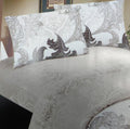 DaDa Bedding Paisley Grey Floral Leaves Fitted Sheet & Pillow Cases Set (FTS8197) by DaDalogy Bedding Collection
