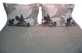 DaDa Bedding Paisley Grey Floral Leaves Fitted Sheet & Pillow Cases Set (FTS8197) by DaDalogy Bedding Collection