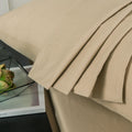 DaDa Bedding Luxury Soft Cotton Beige Fitted Bed Sheet & Pillow Cases Set (JHW-546-Fitted) by DaDalogy Bedding Collection
