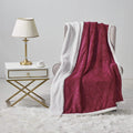 Sheradian Embossed Print Fleece/Caesar Sherpa Reversible Throw Blanket by DailySale