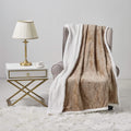 Sheradian Embossed Print Fleece/Caesar Sherpa Reversible Throw Blanket by DailySale