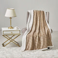 Sheradian Embossed Print Fleece/Sherpa Reversible Throw Blanket by DailySale