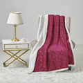 Sheradian Embossed Print Fleece/Sherpa Reversible Throw Blanket by DailySale