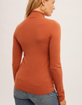 Sofia Shirring Mock Neck Sweater by Boutique 23