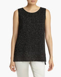 Lafayette 148 New York Sleeveless, Black Metallic Tunic , Size Medium by Vanessa Jane