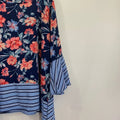 NY Collection Plus Size Mixed Print Bell-Sleeve Blouse Blue, Size 1X by Vanessa Jane