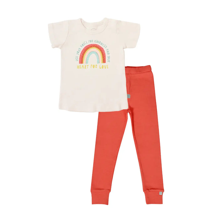 short sleeve pajama set | kindness rainbow watermelon by Finn + Emma