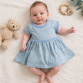 short sleeve twirl dress | periwinkle colorblock by Finn + Emma
