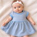 short sleeve twirl dress | periwinkle colorblock by Finn + Emma
