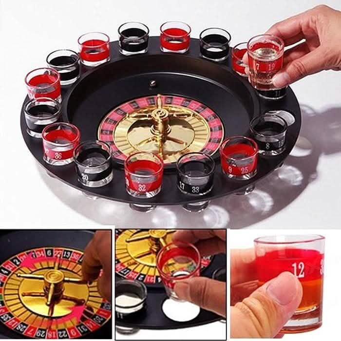 Shot Glass Roulette Set Novelty Drinking Game with 16 Shot Glasses by DailySale