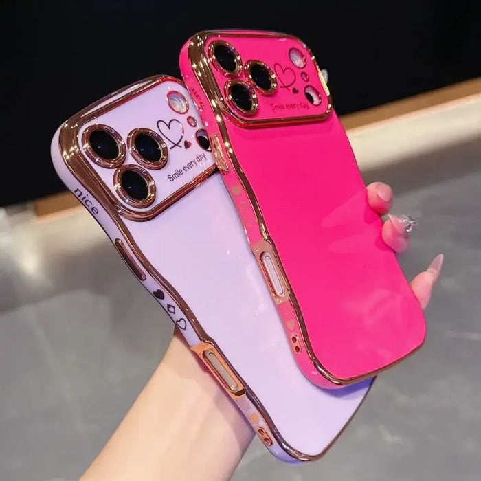 Side Love Electroplating Case For iPhone 17 Pro Max 17 Air 16 15 14 Plus 13 12 11 Pro Max 17Pro Max Cover Lens Shockproof Bumper by Perfect Stock