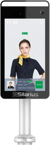 Silarius SIL-FRTEMP 7" Facial Time Attendance Access Control Terminal with Temperature Testing + Face Recognition and Mask Detection (Table Stand Included) NDAA Compliant