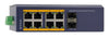 Silarius SIL-INDSW8P1G2SFP 10 Ports Gigabit managed industrial PoE switch - 8 Gigabit RJ45 ports and 2 Gigabit SFP slots