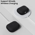 Silicone Case Compatible with AirPods Pro (2019), Liquid Silicone Protective Skin with Front LED Visible Indicator, Black by Generic