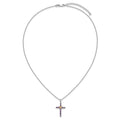 Silver 14k -X- Accent Natural Amethyst Cross Necklace by Fine Color Jewels